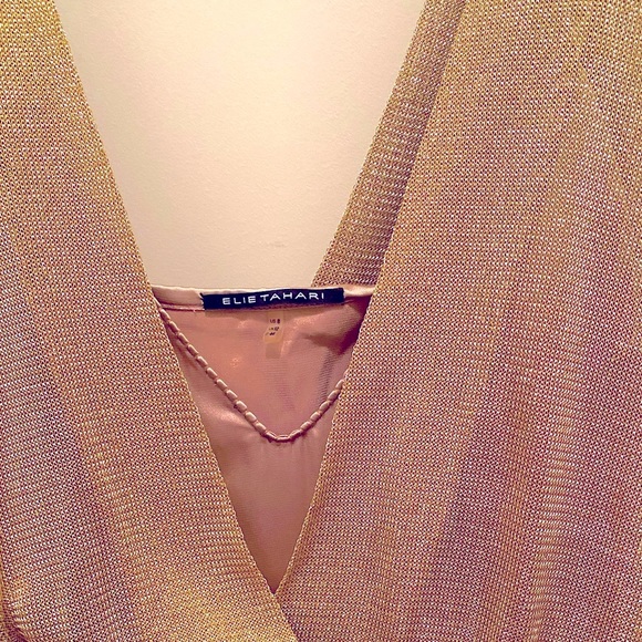 Shimmering sleeveless gold cocktail dress. NWT. - Picture 2 of 3